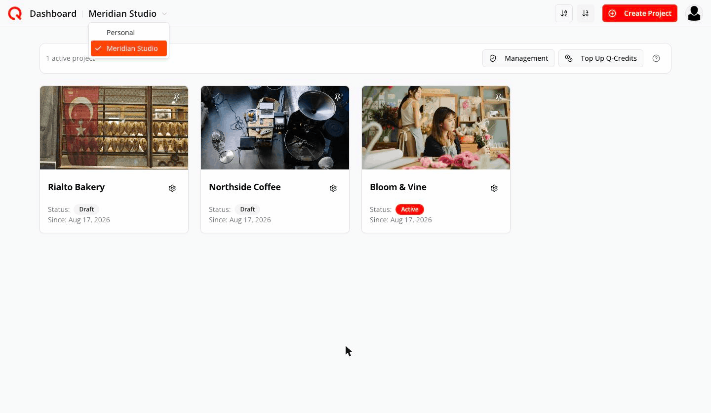 Workspace picker